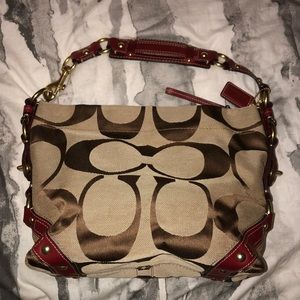 NWT Coach Carly Purse w/ Red Leather Trim